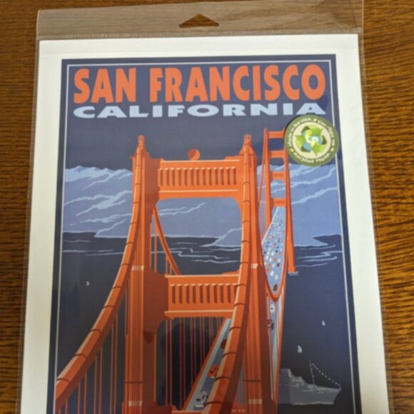 LANTERN PRESS Art Print San Francisco CA Golden Gate Bridge 9x12 Poster - Picture 3 of 4